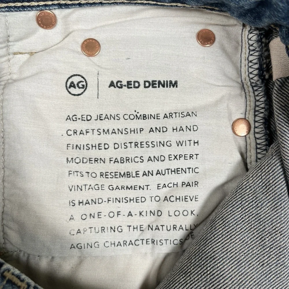 AG-ED Adriano Goldschmied 25 Saige High Rise Straight Jeans Japanese Denim
